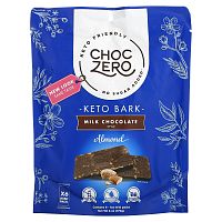 ChocZero, Keto Bark, молочный шоколад с миндалем без добавления сахара, 15 шт., 170 г (6 унций)