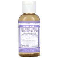 Dr. Bronner's, Чистое кастильское мыло из конопли 18 в 1, лаванда, 59 мл (2 жидк. Унции)