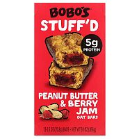 Bobo&#x27;s Oat Bars, Stuff&#x27;d Oat Bars, Peanut Butter &amp; Berry Jam, 12 Bars, 2.5 oz (70.8 g) Each