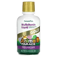 NaturesPlus, Children&#x27;s Animal Parade Gold Multivitamin Liquid, Tropical Berry, 16 fl oz (473.18 ml)