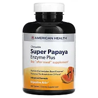 American Health, Chewable Super Papaya Enzyme Plus, 360 Tablets