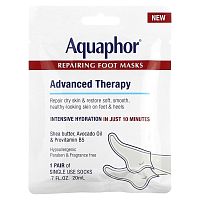 Aquaphor, Восстанавливающие маски для ног, 1 пара, 20 мл (0,7 жидк. Унции)