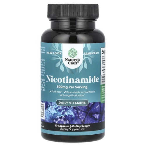 Nature&#x27;s Craft, Nicotinamide , 500 mg , 60 Capsules