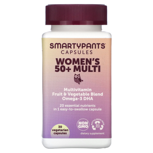 SmartyPants, Women's 50+ Multi, 30 Vegetarian Capsules фото 3