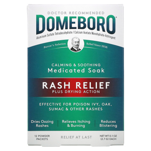 Domeboro, Medicated Soak, Rash Relief, 12 Powder Packets