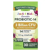 Nature&#x27;s Truth, Just 4 Kidz, Chewable Probiotic-14, Natural Berry , 3 Billion CFU , 30 Chewable Tablets