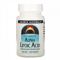 Source Naturals, Альфа-липоевая кислота, 100 мг, 120 таблеток