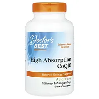 Doctor&#x27;s Best, High Absorption CoQ10 , 100 mg, 360 Veggie Caps