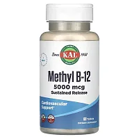 KAL, Methyl B-12, 5,000 mcg, 60 Tablets