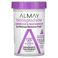 Almay, Eye Makeup Remover Pads, Longwear &amp; Waterproof, 120 Pads