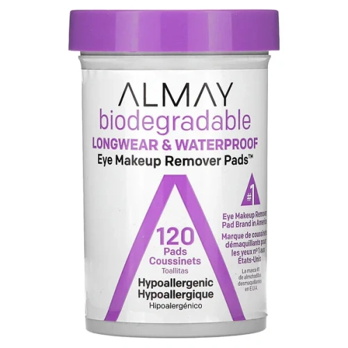 Almay, Eye Makeup Remover Pads, Longwear &amp; Waterproof, 120 Pads