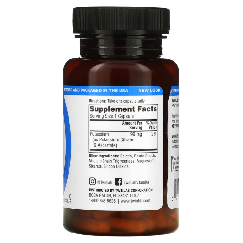 Twinlab, Potassium Caps, 90 Capsules фото 2