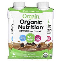 Orgain, Organic Nutrition, питательный коктейль, ледяной кофейный мокко, 4 пакетика, по 330 мл (11 жидк. Унций)