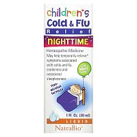 NatraBio, Children's Cold & Flu, для ночного использования, 30 мл (1 жидкая унция)