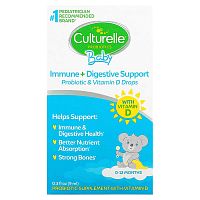 Culturelle, Probiotics, Baby, Immune + Digestive Support, Probiotic &amp; Vitamin D Drops,  0-12 Months, 0.3 fl oz (9 ml)