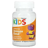 California Gold Nutrition, Chewable Immune Blend For Children, Natural Tropical Berry, 90 Vegetarian Tablets