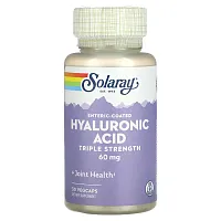 Solaray, Enteric-Coated Hyaluronic Acid, Triple Strength, 60 mg, 30 VegCaps