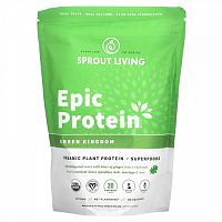 Sprout Living, Epic Protein, Organic Plant Protein + Superfoods, Green Kingdom, 1 lb (455 g)