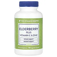 The Vitamin Shoppe, Elderberry Plus Vitamin C &amp; Zinc, 90 Vegetable Capsules