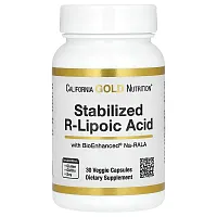 California Gold Nutrition, Stabilized R-Lipoic Acid, 30 Veggie Capsules