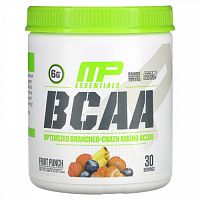 MusclePharm, Серия Essentials, аминокислоты с разветвленной цепью (BCAA), фруктовый пунш, 258 г (0,57 фунта)