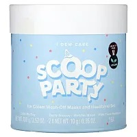 I Dew Care, Scoop Party, Ice Cream Wash-Off Masks and Headband Set, 4 Piece Set