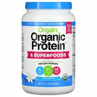 Orgain, Organic Protein & Superfoods Powder, Plant Based, Vanilla Bean, 2.02 lbs (918 g)