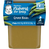 Gerber, Natural for Baby, 2nd Foods, зеленая фасоль, 2 пакетика по 113 г (4 унции)