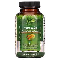 Irwin Naturals, System-Six, средство для снижения веса, 60 капсул с жидкостью