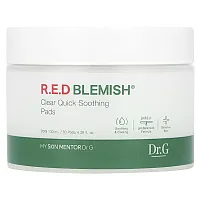 Dr. G, R.E.D Blemish, Clear Quick Soothing Pads, 70 Pads, 4.39 fl oz (130 ml)