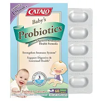 Catalo Naturals, Baby&#x27;s Probiotics, Digestive &amp; Immune Health Formula, 1 Month+, 3 Billion CFU, 60 Vegetarian Capsules