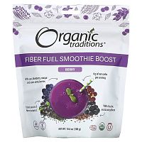 Organic Traditions, Fiber Fuel Smoothie Boost, ягодный, 300 г (10,6 унции)