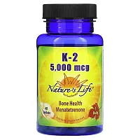 Nature&#x27;s Life, K-2, 5,000 mcg, 60 Tablets