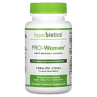 Hyperbiotics, PRO-Women with D-Mannose + Cranberry, Unflavored, 5 Billion CFU, 30 Time-Release Tablets