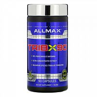 ALLMAX, TribX90, ультраконцентрат, якорцы, 90% сапонинов фурастанолового типа, 750 мг, 90 капсул