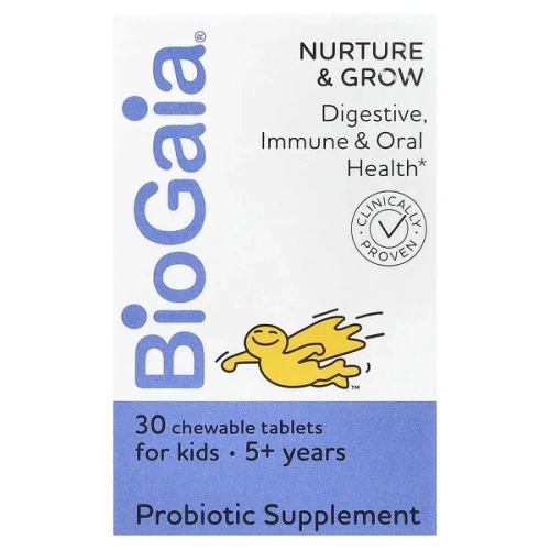 BioGaia, Nurture &amp; Grow, 5+ Years, 30 Chewable Tablets