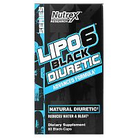 Nutrex Research, LIPO-6 Black Diuretic, мочегонное средство, 80 черных капсул