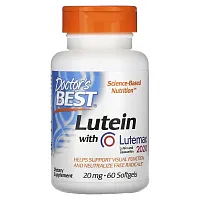 Doctor&#x27;s Best, Lutein with Lutemax 2020, 20 mg, 60 Softgels