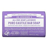 Dr. Bronner's, Чистое кастильское мыло, конопля, лаванда, 140 г (5 унций)