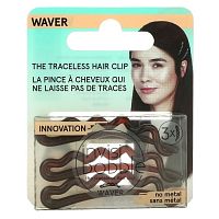 Invisibobble, Waver, Traceless Hair Clip, Pretty Dark, 3 Pack