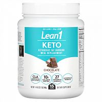 Lean1, Keto, кетогенный заменитель пищи, сжигающий жир, шоколад, 645 г (1,4 фунта)