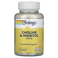 Solaray, Choline &amp; Inositol, 250 mg, 100 VegCaps