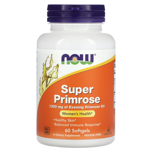 NOW Foods, Super Primrose, масло примулы, 1300 мг, 60 капсул