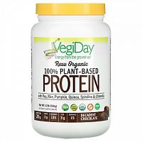 Natural Factors, Raw Organic 100% Plant-Based Protein, Decadent Chocolate, 1.2 lb (550 g)