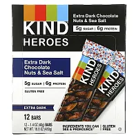 KIND Bars, Extra Dark Chocolate, Nuts &amp; Sea Salt, 12 Bars, 1.4 oz (40 g) Each