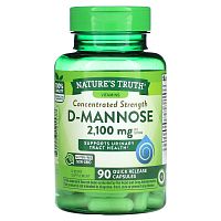 Nature's Truth, Concentrated Strength, D-манноза, 700 мг, 90 капсул с быстрым высвобождением