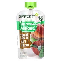 Sprout Organic, Детское питание, от 6 месяцев, батат, яблоко и шпинат, 99 г (3,5 унции)