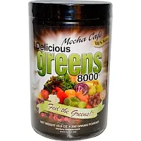 Greens World, Вкусная зелень 8000, кофе мокко, 10,6 унции (300 г)