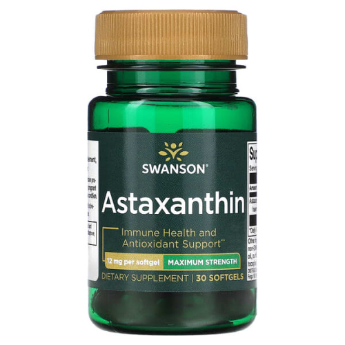 Swanson, Astaxanthin, Maximum Strength, 12 mg, 30 Softgels