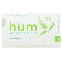 Stevita, Hum, Sugar-Free Gum, Spearmint, 12 Pieces